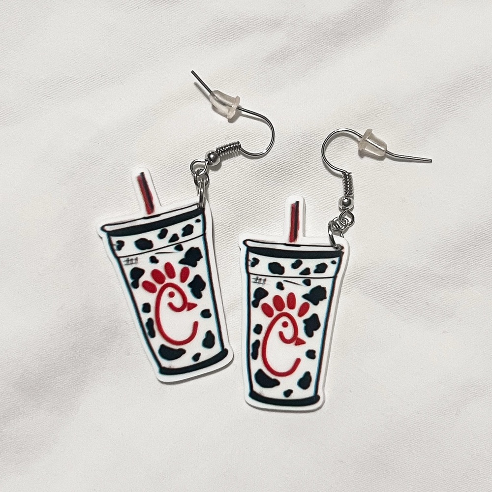 Chick-fil-A Inspired Cup Earrings